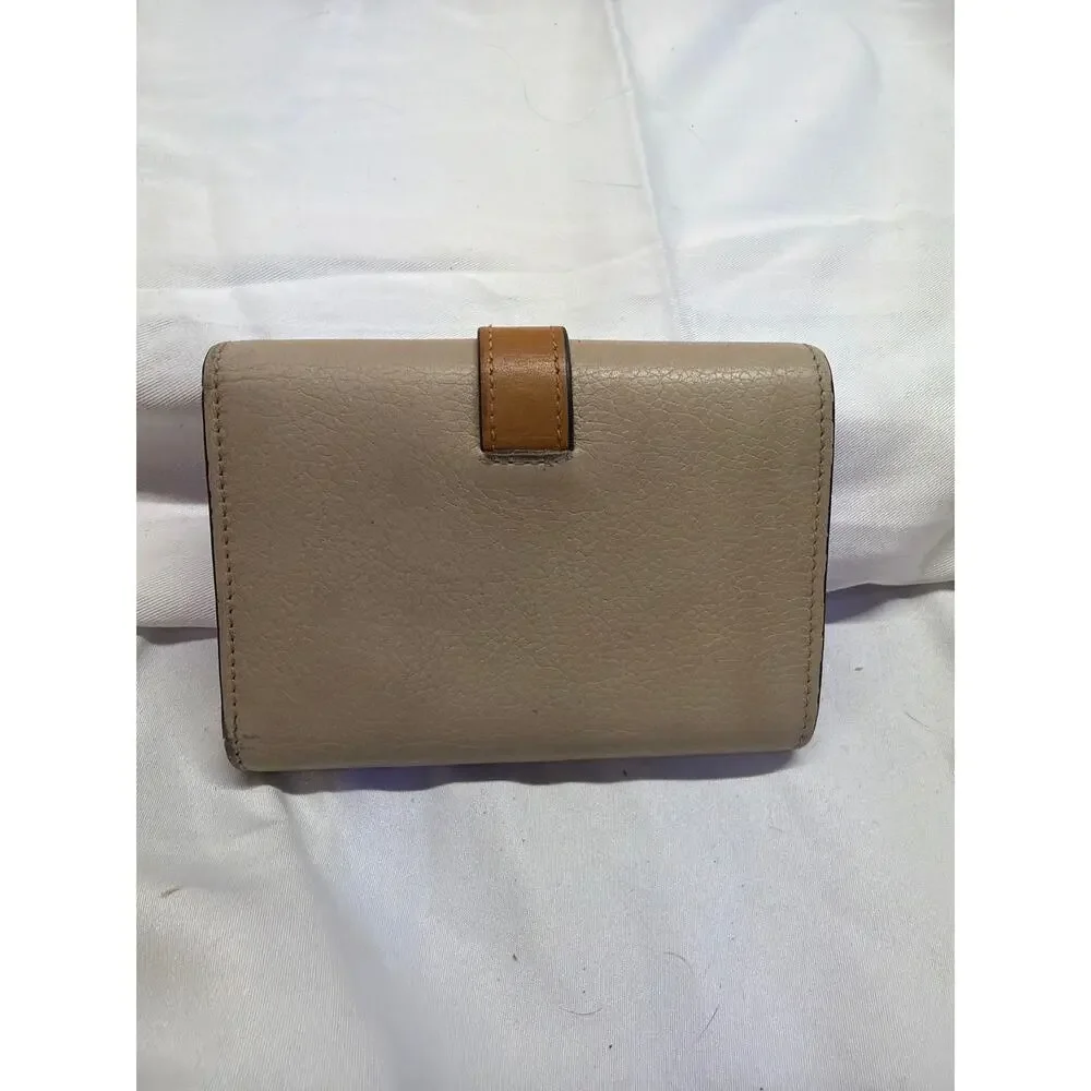 Loewe Soft Grained Calfskin Medium Vertical Wallet Two-Tone Taupe Orange